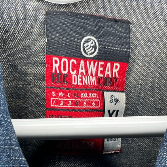 Rocawear Red Embroidered Denim Jacket - Picture 6 of 6